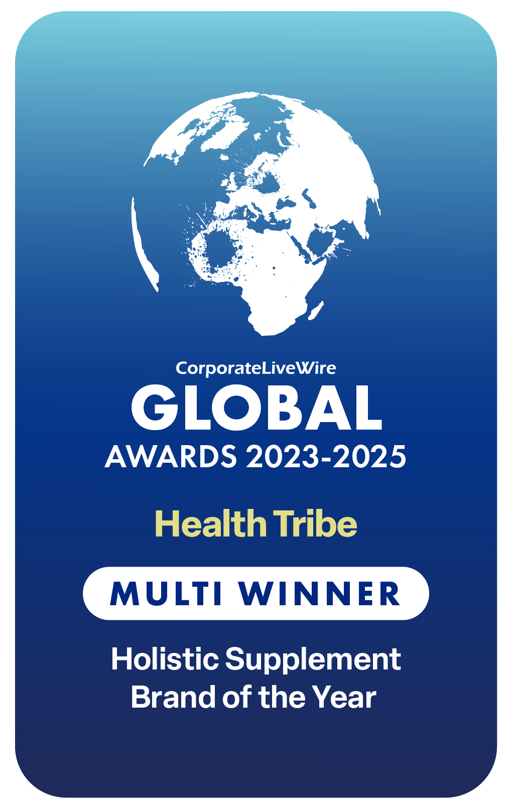 Health Tribe Global Awards multi winner holistic supplement brand award