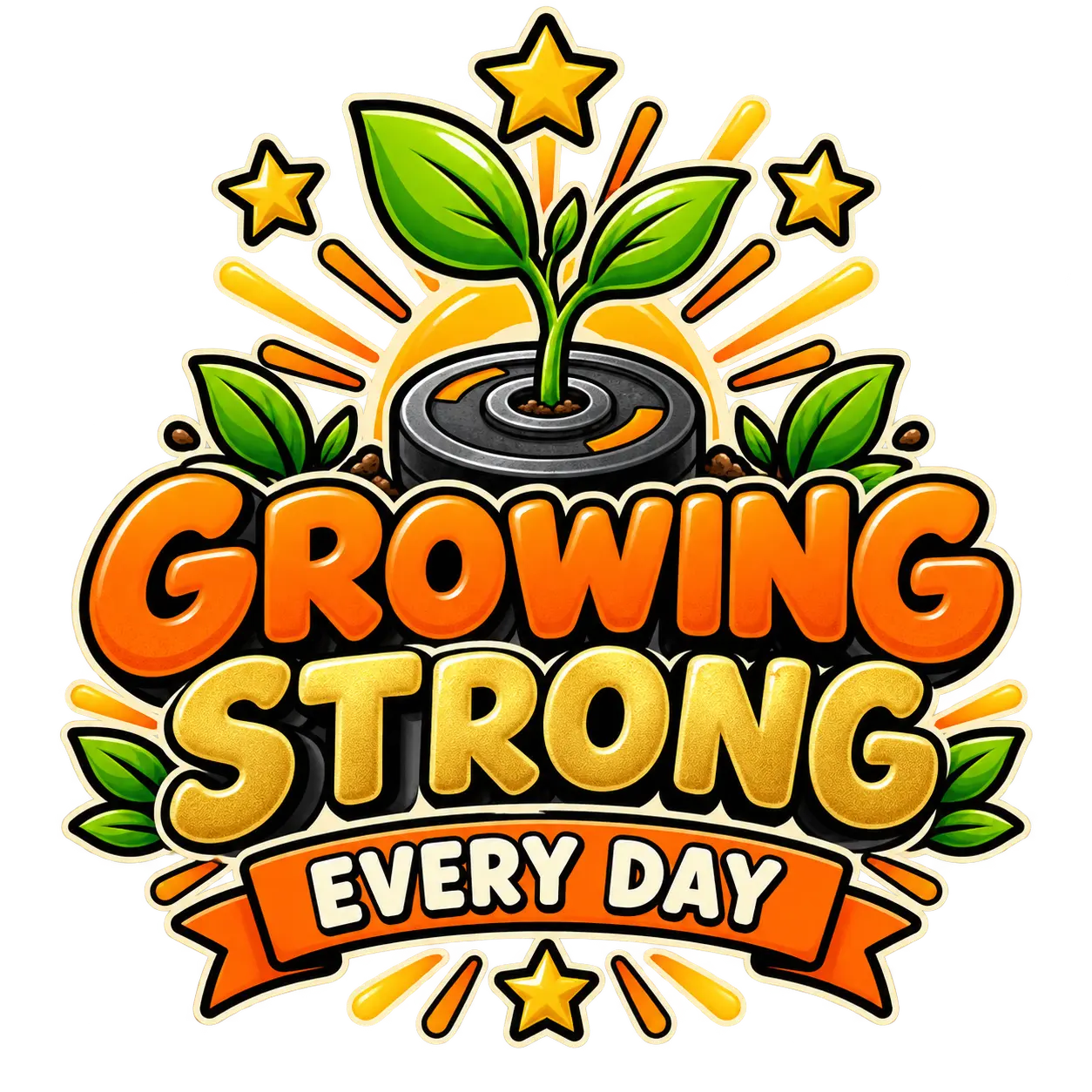 Growing Strong Every Day Health Tribe merchandise design