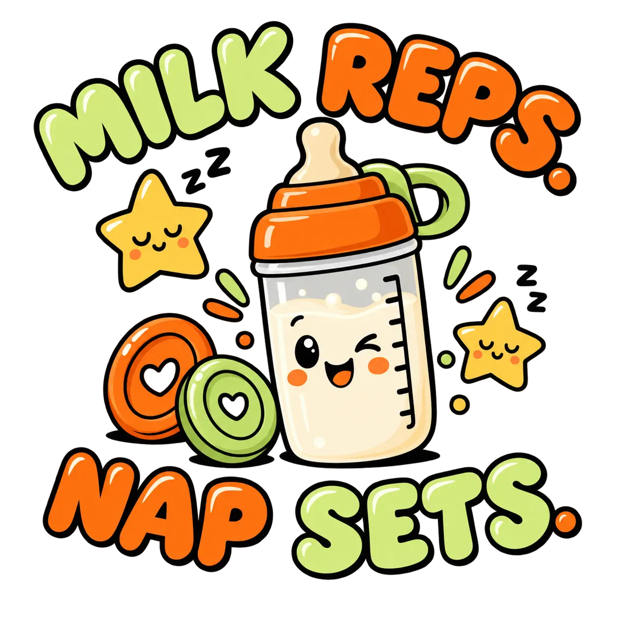 Milk Reps. Nap Sets. Health Tribe merchandise design
